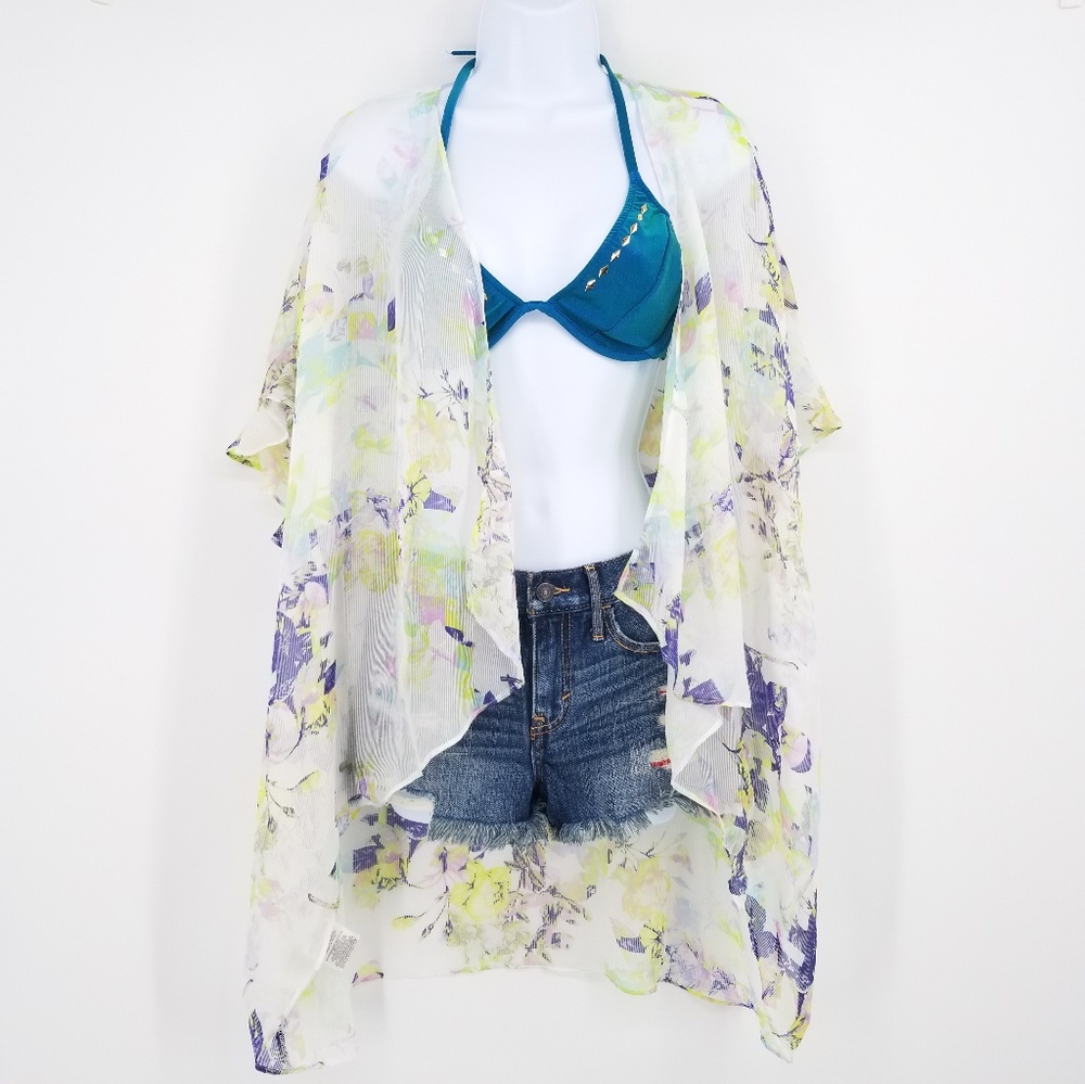 BCBGeneration Sheer Open Front Kimono M/L - Picture 1 of 6